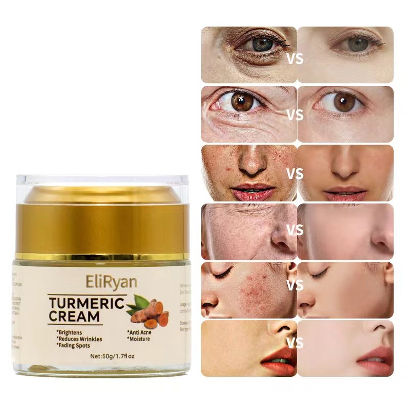 Brighten Cream for Face Organic Turmeric Face Cream Lotion Moisturizing Facial Dark Wrinkle Brightening Antiaging Cream Product
