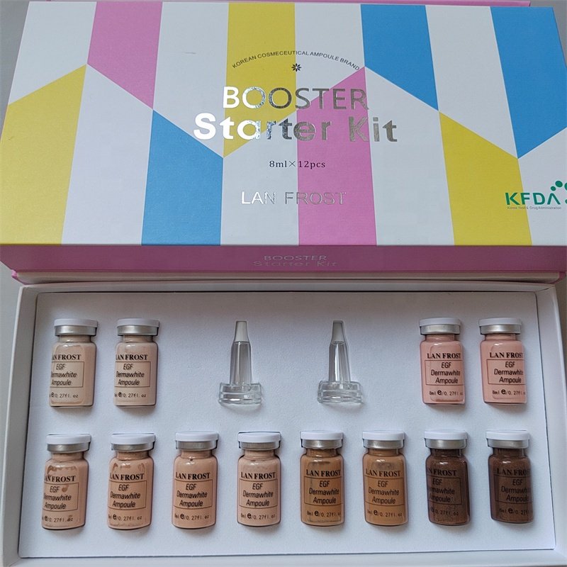 2021z Lan Frost Wholesale Private Label BB Booster Starter kit Ampoule Skin Treatment Kit With 12 Vials of color Serums