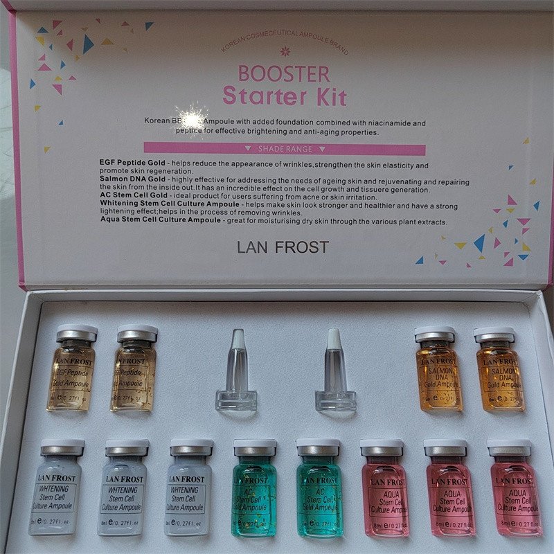2021z Lan Frost Wholesale Private Label BB Booster Starter kit Ampoule Skin Treatment Kit With 12 Vials of color Serums