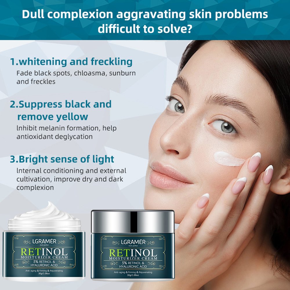 Retinol Face Cream Facial Moisturizer with Hyaluronic Acid Day & Night Anti Aging Cream Wrinkle Cream for Face