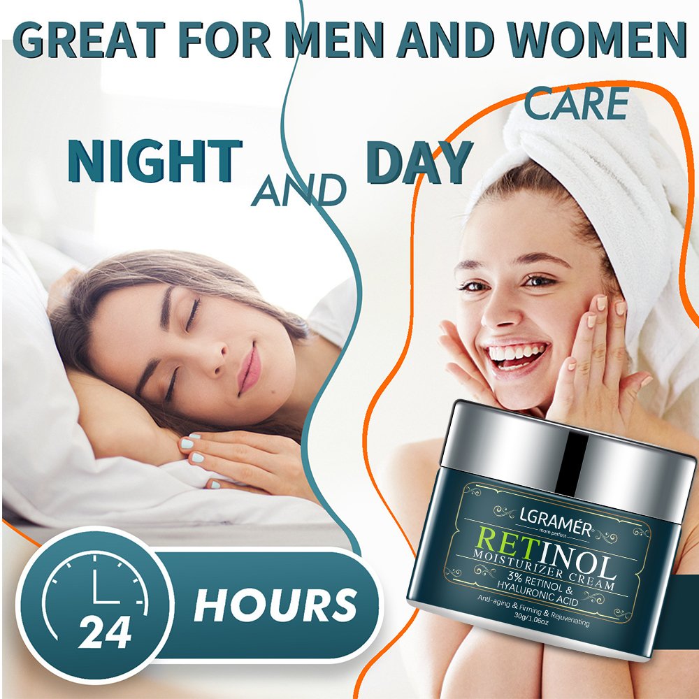 Retinol Face Cream Facial Moisturizer with Hyaluronic Acid Day & Night Anti Aging Cream Wrinkle Cream for Face