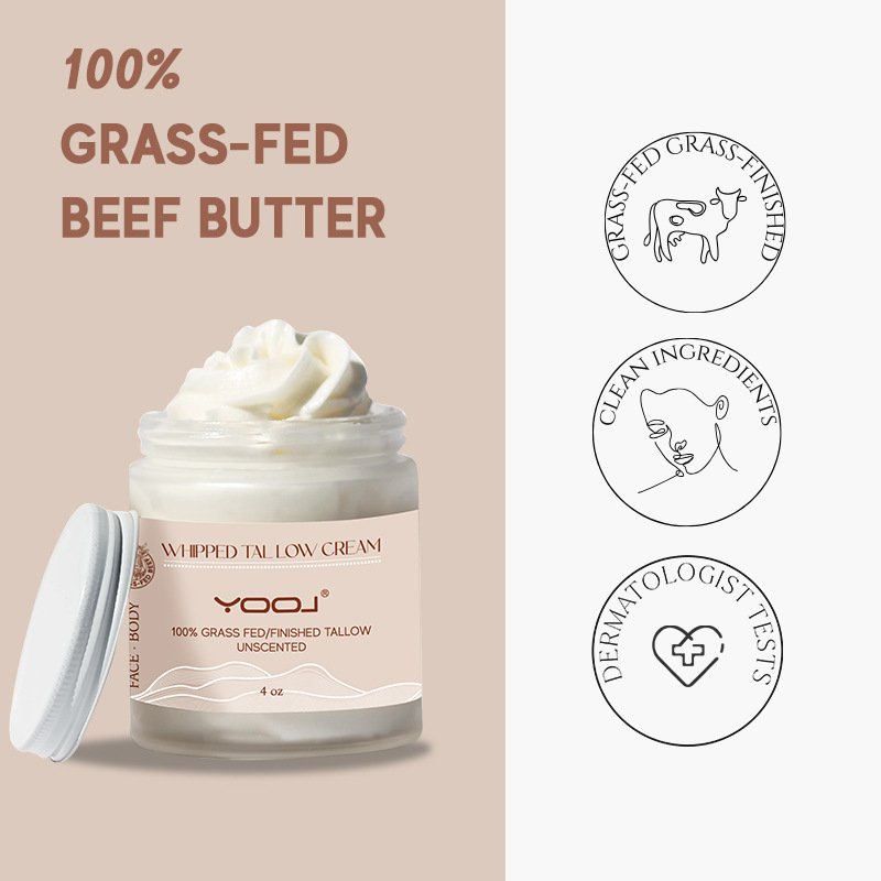Natural Grass Fed Tallow Cream Face Body Moisturizer Deep Moisturizing Fading Redness Body Butter Skin Care for Skin Dryness