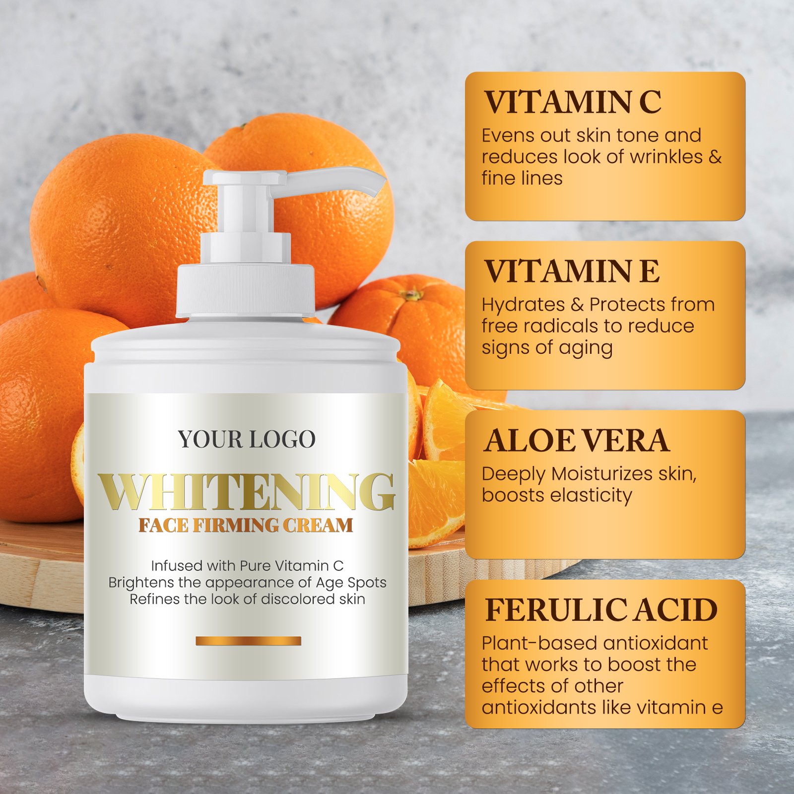 OEM ODM Customized Logo Natural Moisturizing Vitamin C Beauty Best Face Cream For Face