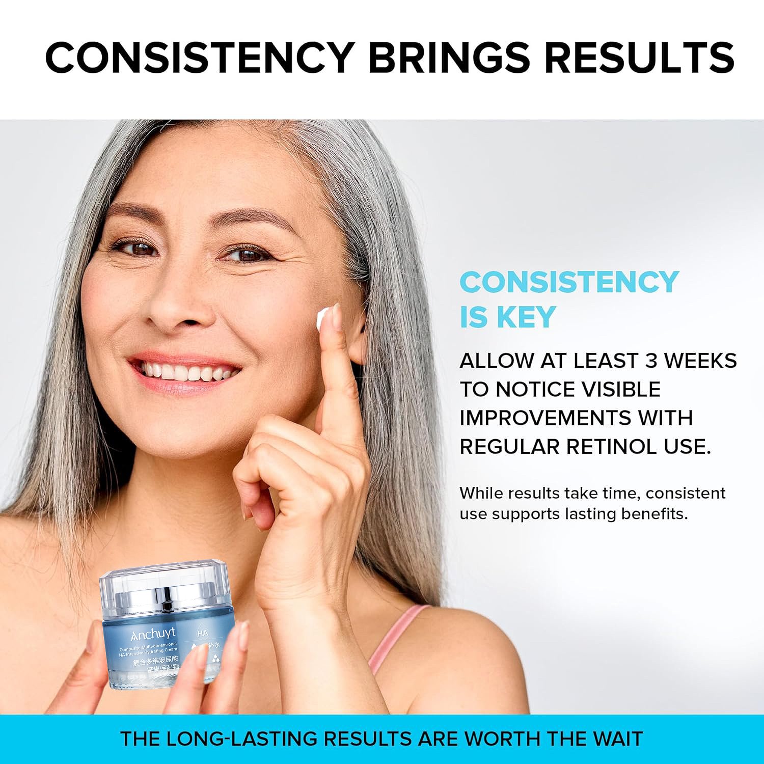 Anchuyt Natural Hyaluronic Acid Whitening Face Cream Anti Aging Firming Remove Sopts Moisturizing Whitening Face and Body Cream