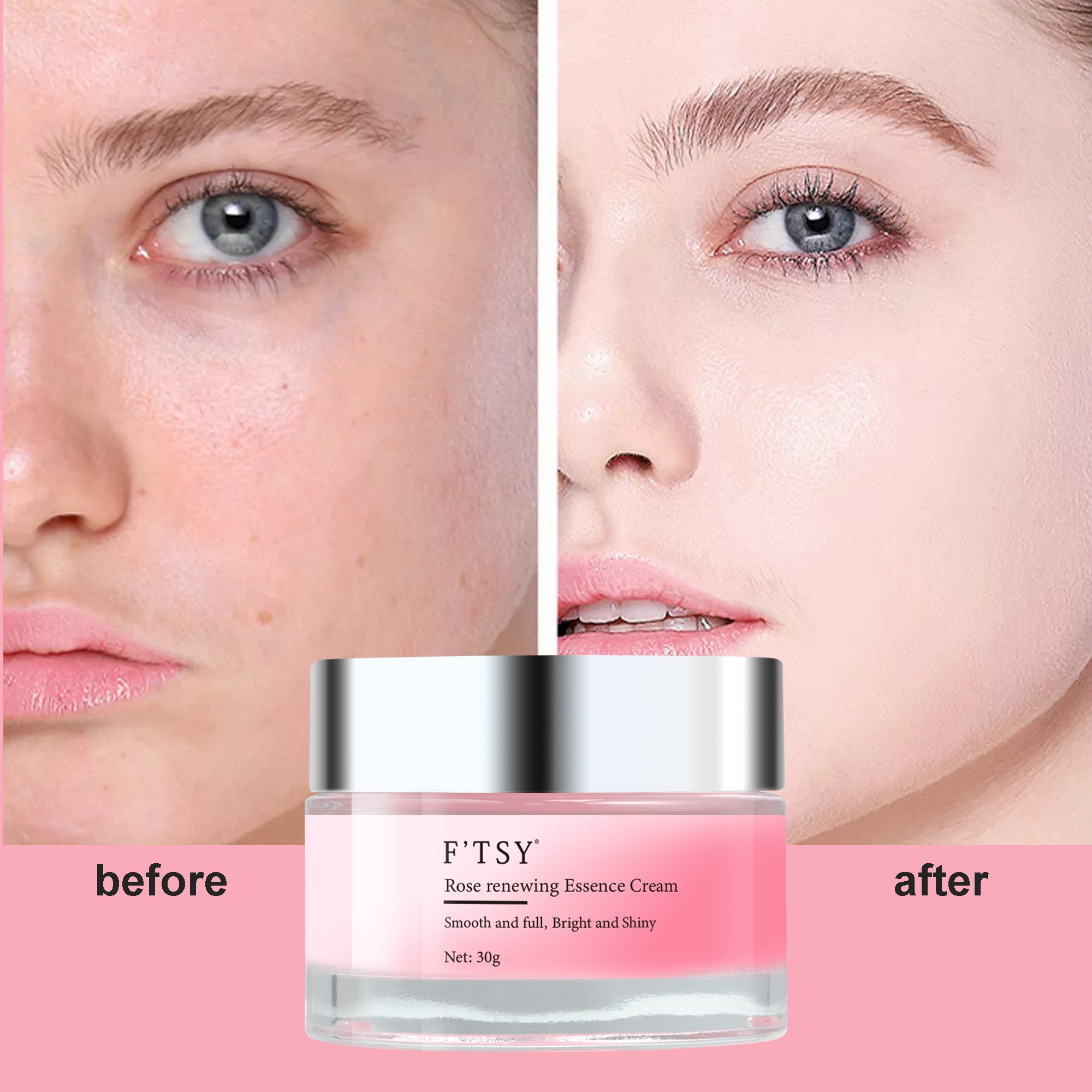 Factory OEM ODM Pink Rose Cream Moisture Lightening Cream Vitamin C Rose Moisturizer Face Cream