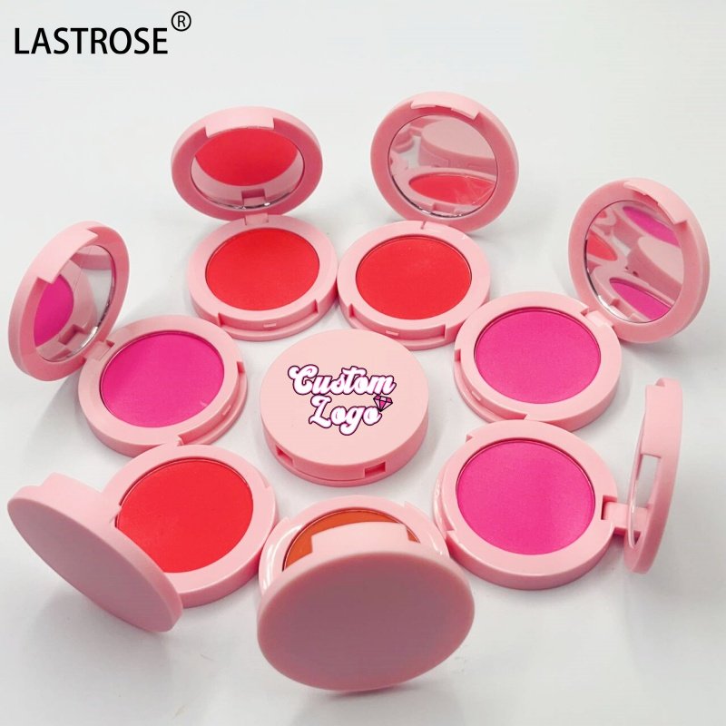 Luxury loose powder blush private label vegan cosmetic makeup face blush palette matte shimmer cream pink heart shape blush