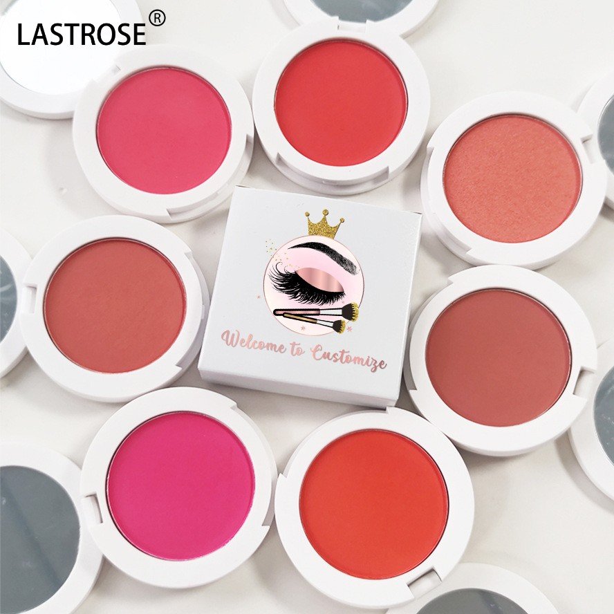 Luxury loose powder blush private label vegan cosmetic makeup face blush palette matte shimmer cream pink heart shape blush