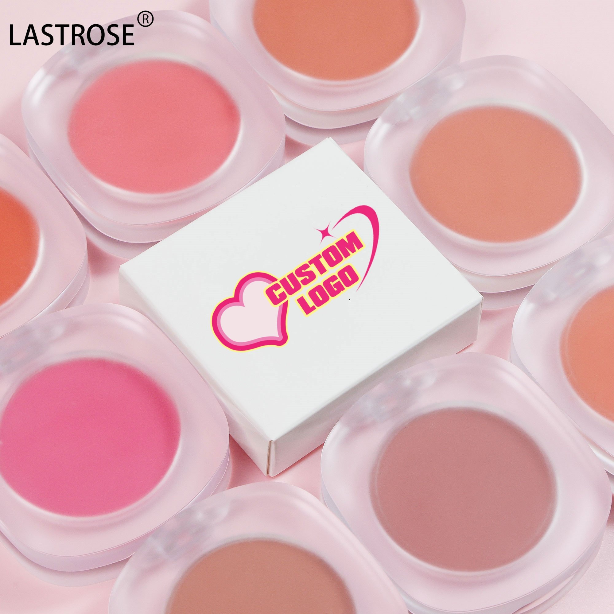 Luxury loose powder blush private label vegan cosmetic makeup face blush palette matte shimmer cream pink heart shape blush