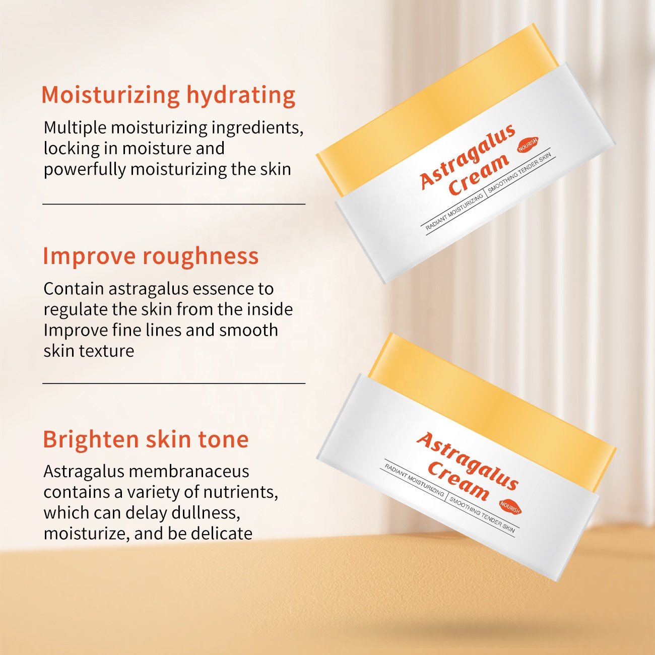 Self owned brand Anti aging Wrinkle removal Astragalus Face Cream Execution Whitening and moisturizing Astragalus Face Cream