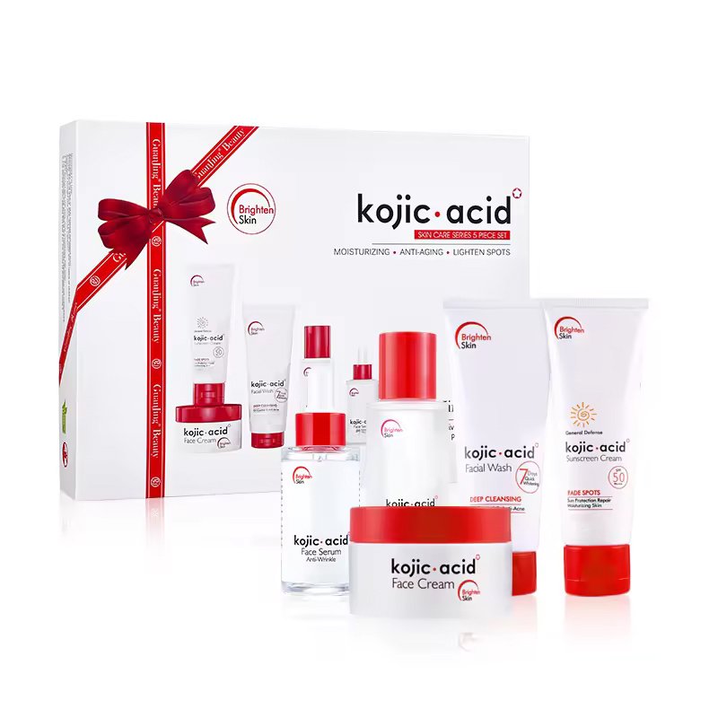 OEM ODM Kojic Acid 7 Days Whitening Wholesale Skin Care Set Cream Lightening Dark Spot Brightening Skin Care Gift Set for Women