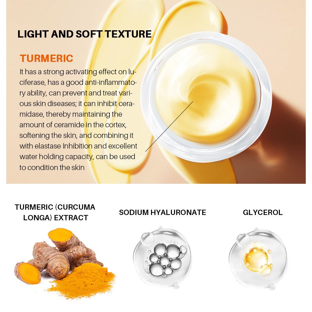 OEM Private Label Natural Turmeric Skin Care Face Lotion Best Facial Anti Aging Acne Anti-oxidation Moisturizer Facial Cream