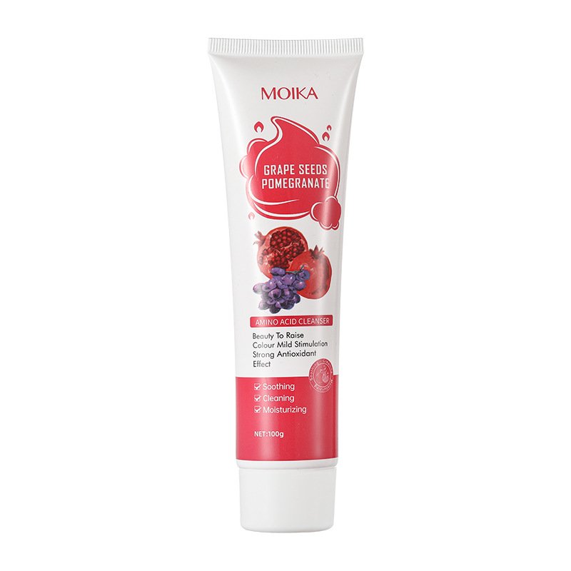 korean Private Label Amino Acid Facial Cleanser Cream Pore Deeply Cleansing Oil-free Face foam Wash 100% Natural Skin Care