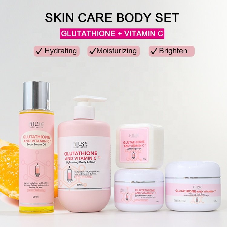 OEM Cream Soap Serum Lotion Full Set Kit Black Spots Remover glowing Brightening Face Skin Care Set for Women