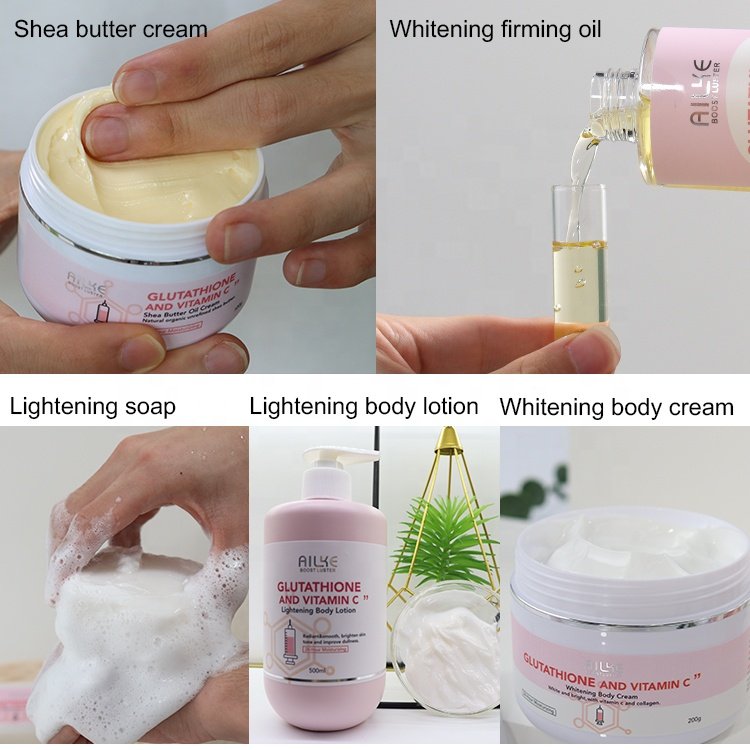 OEM Cream Soap Serum Lotion Full Set Kit Black Spots Remover glowing Brightening Face Skin Care Set for Women