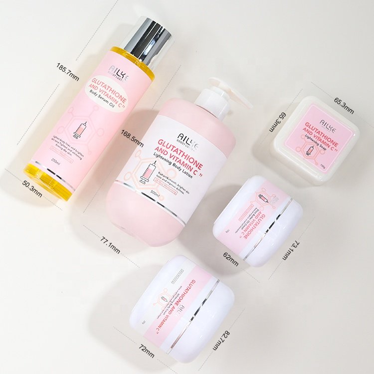 OEM Cream Soap Serum Lotion Full Set Kit Black Spots Remover glowing Brightening Face Skin Care Set for Women
