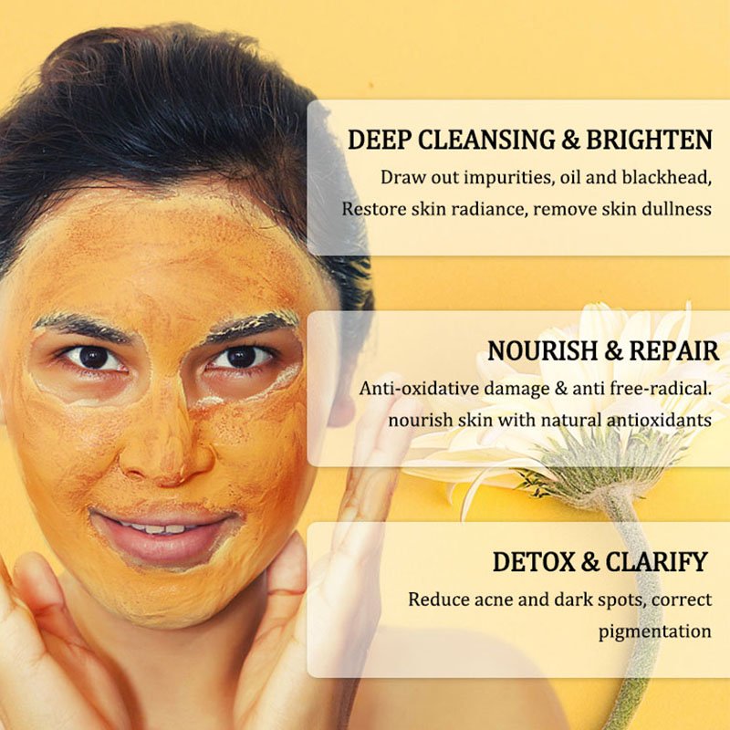 Private Label Tea Turmeric Rose Pink Facial Mud Mask Clay Mask Anti Aging Acne Removal Brightening Skin Tone Clay Mask