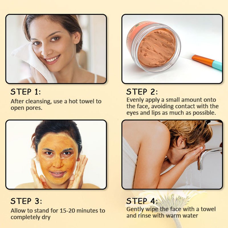 Private Label Tea Turmeric Rose Pink Facial Mud Mask Clay Mask Anti Aging Acne Removal Brightening Skin Tone Clay Mask