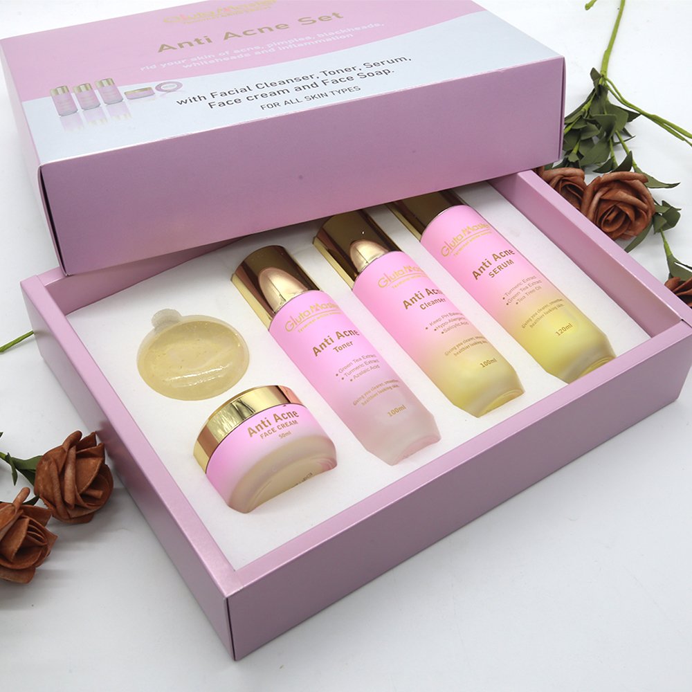 Beauty Facial Anti Acne Skin Care Set Strong Effective Anti Acne Treatment Facial Whitening Set Anti Acne Serum Face Cream