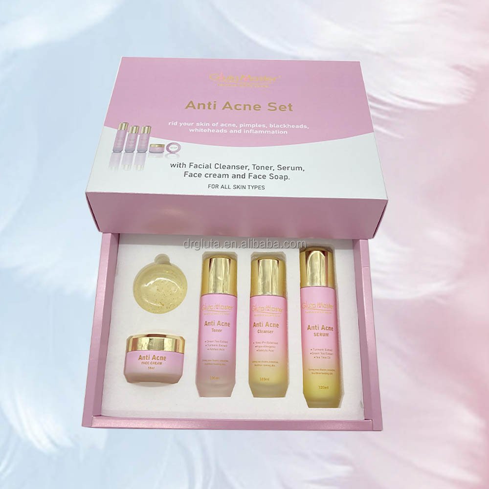 Beauty Facial Anti Acne Skin Care Set Strong Effective Anti Acne Treatment Facial Whitening Set Anti Acne Serum Face Cream