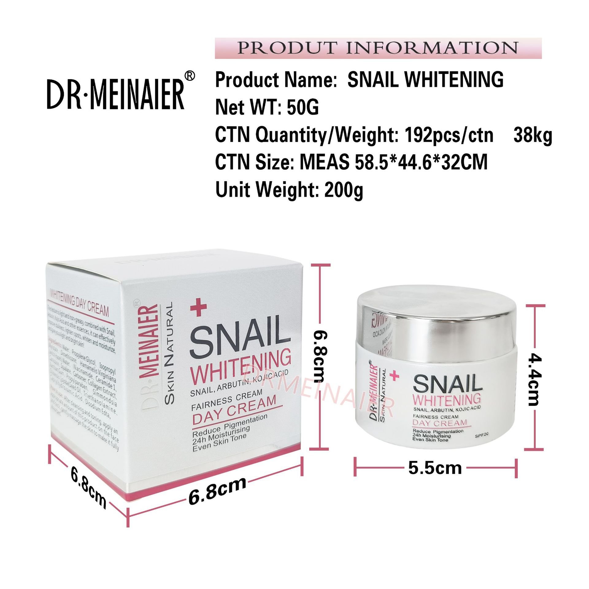 Hot Sale Korea Face Cream Snail Hydrating Whitening Cream Remove dark spots Anti aging Day & Night Facial Skincare