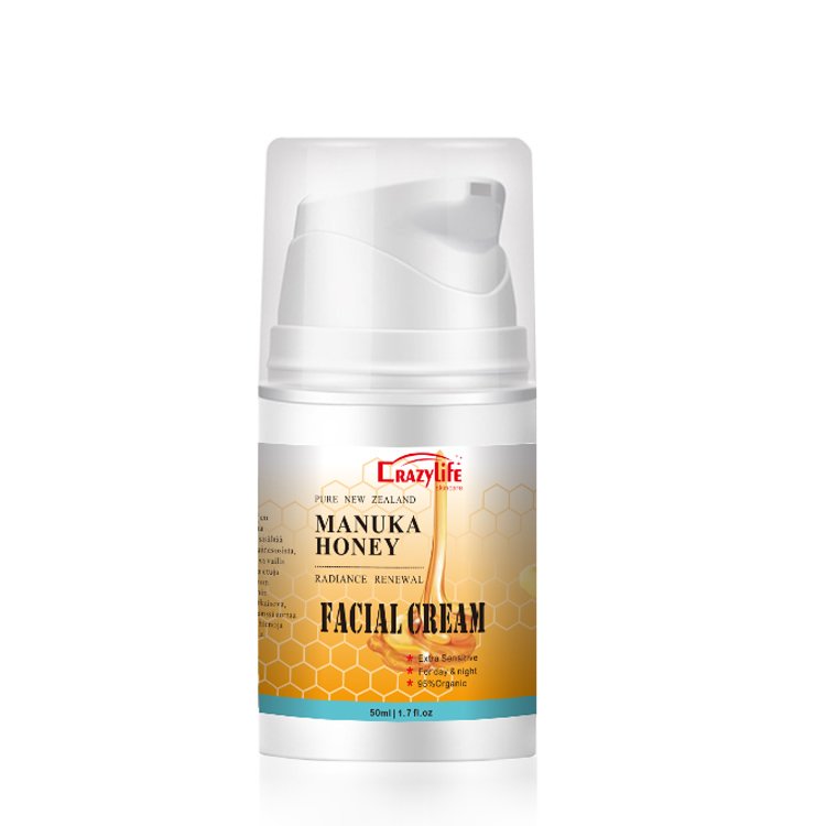 Manuka Honey Cream for Face 50ml -100% Natural- New Zealand Manuka Honey Cream -Moisturizing, firming, whitening anti-wrinkle