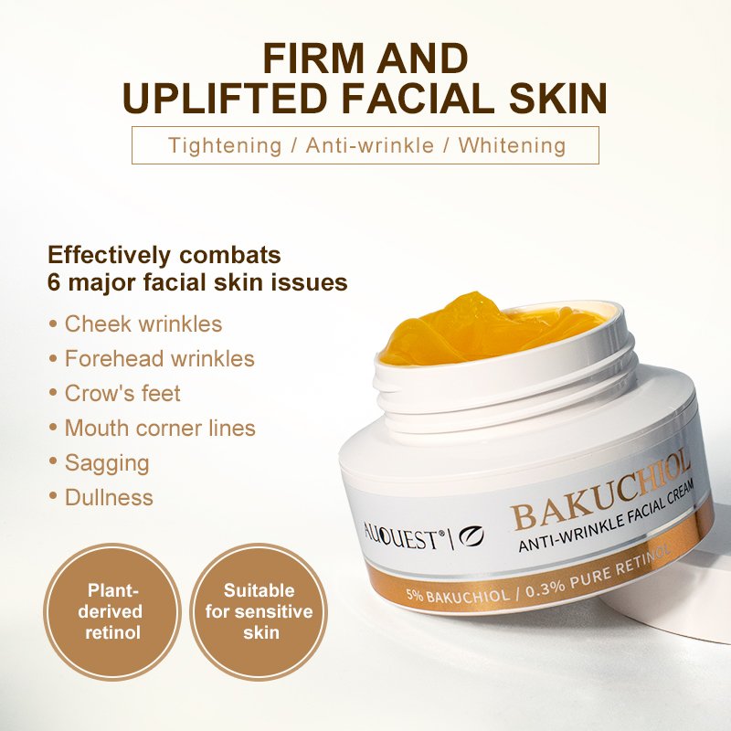 Custom logo bakuchiol anti warinkle facial cream Private label orgnaic Moisturizing Wrinkle Remover Whitening Face Cream