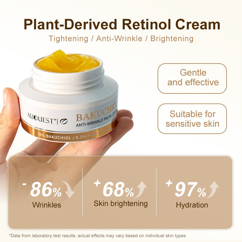 Custom logo bakuchiol anti warinkle facial cream Private label orgnaic Moisturizing Wrinkle Remover Whitening Face Cream