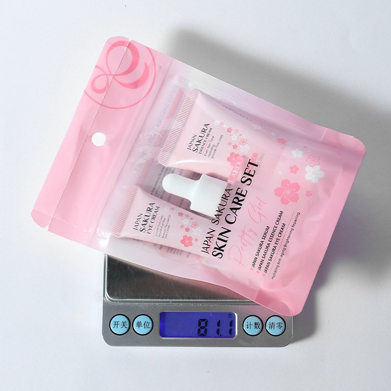 Customizable Brand Japanese Cherry Blossom Moisturizing Set Face Serum Eye Cream Face Cream Three PieceS Skincare Set