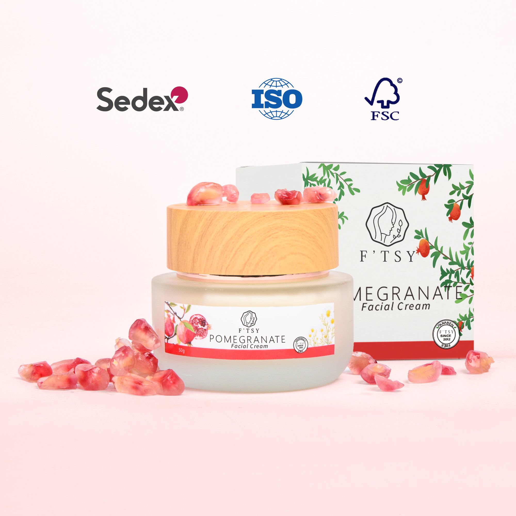 OEM Skin Care Red Pomegranate Cream Moisturizer Hydrating Rejuvenating Anti-aging Brightening Face Cream