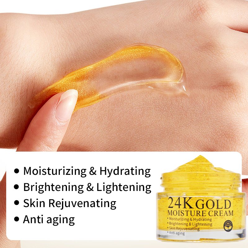 private label Organic skin care anti aging wrinkle whitening moisturizing 24K Gold face cream