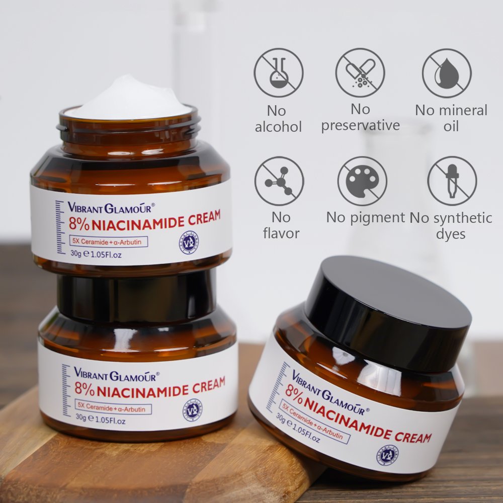 VIBRANT GLAMOUR Whitening Face Cream 5X Ceramide arbutin Skin Barrier Repair Face Moisturiser Brightening 8% Niacinamide Cream