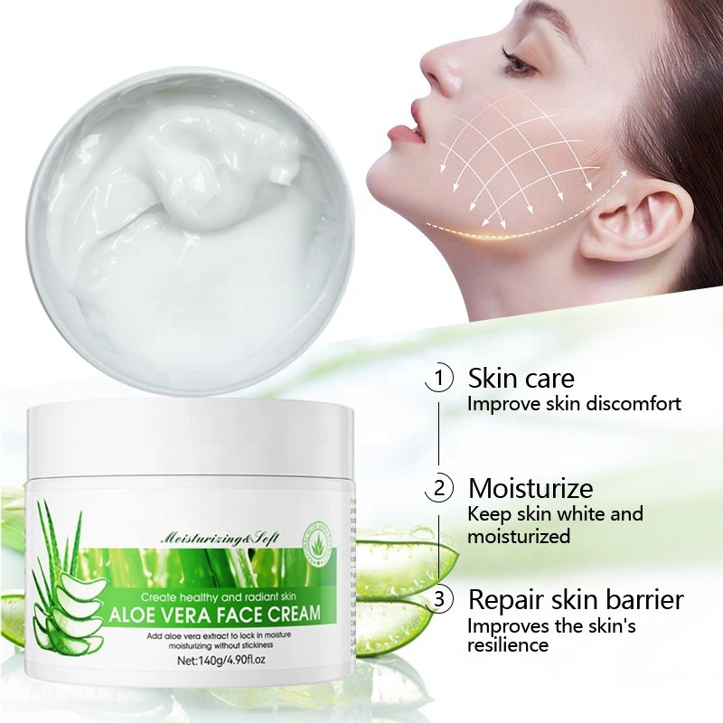 Korea Care Extract Facial Moist Repair Skin Face Cream Aloe Vera Series Customized Moisturizing Aloe Vera Hyaluronic Acid Cream