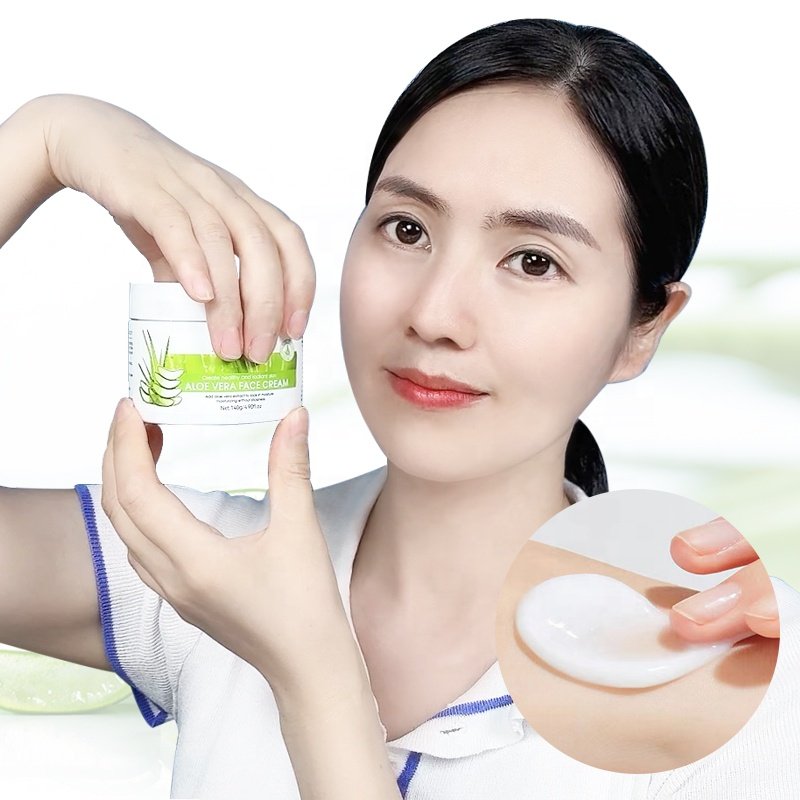 Korea Care Extract Facial Moist Repair Skin Face Cream Aloe Vera Series Customized Moisturizing Aloe Vera Hyaluronic Acid Cream