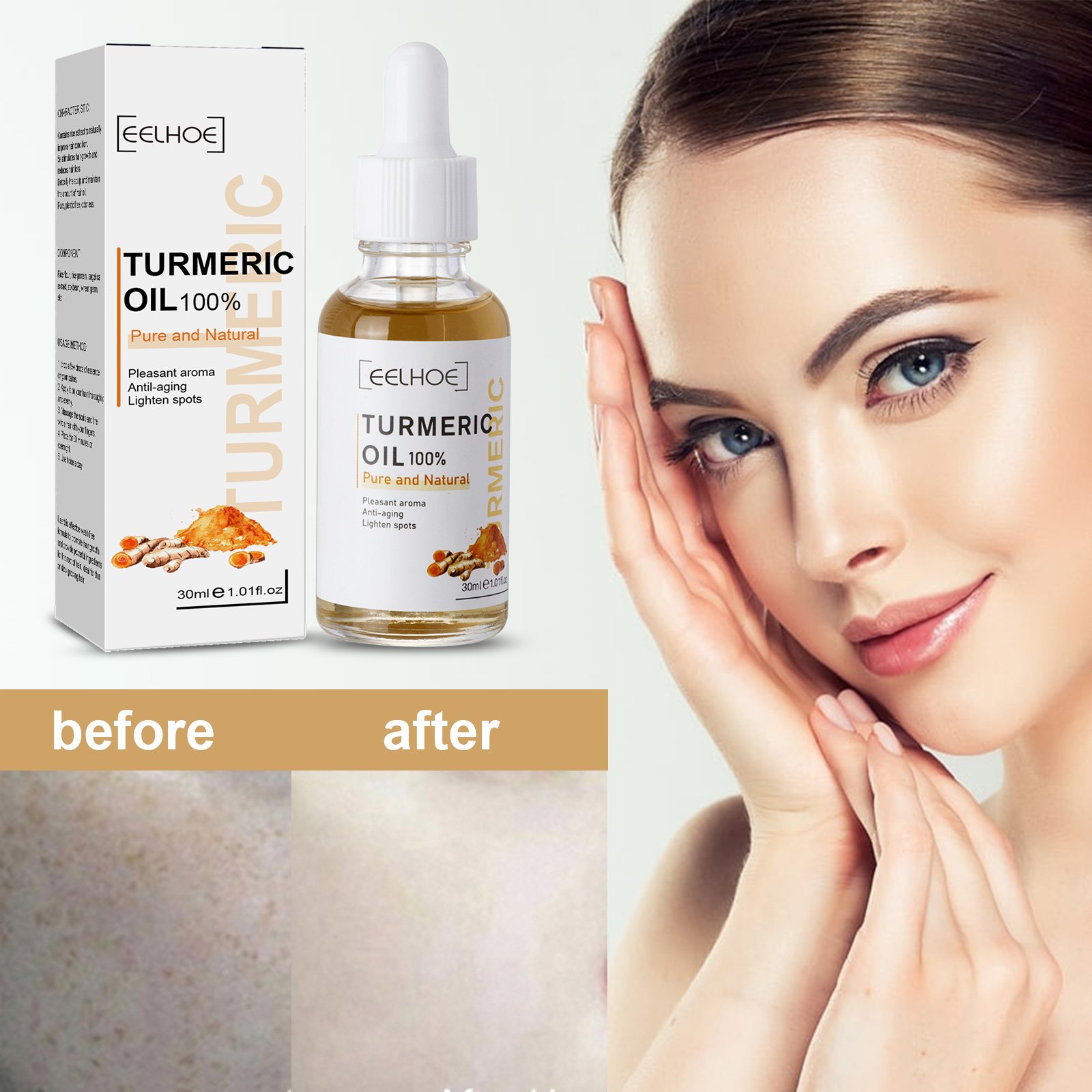 Hydrate Dull Dry Skin Face Body Melasma Treatment Essence Turmeric Dark Spot Corrector Remover Serum