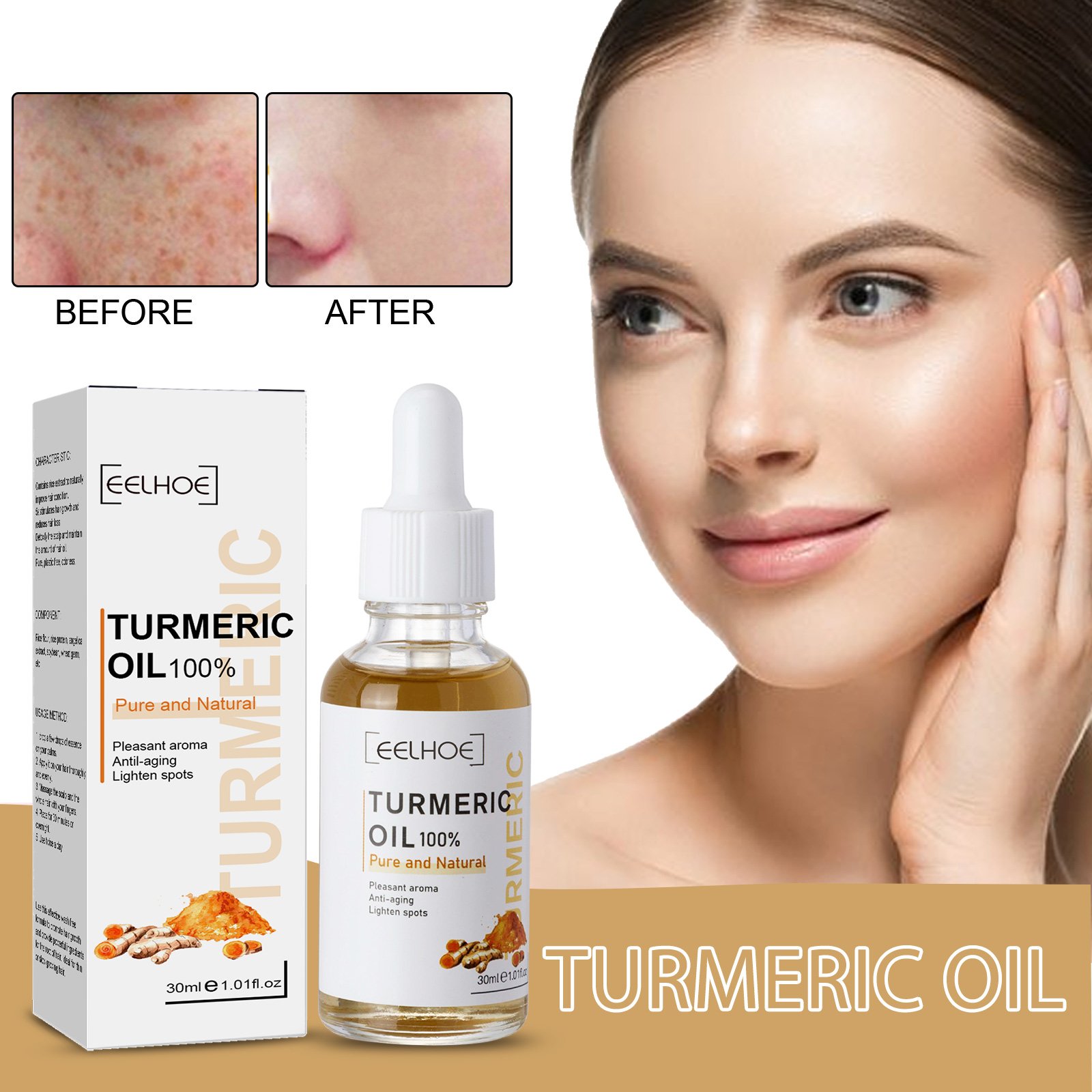 Hydrate Dull Dry Skin Face Body Melasma Treatment Essence Turmeric Dark Spot Corrector Remover Serum