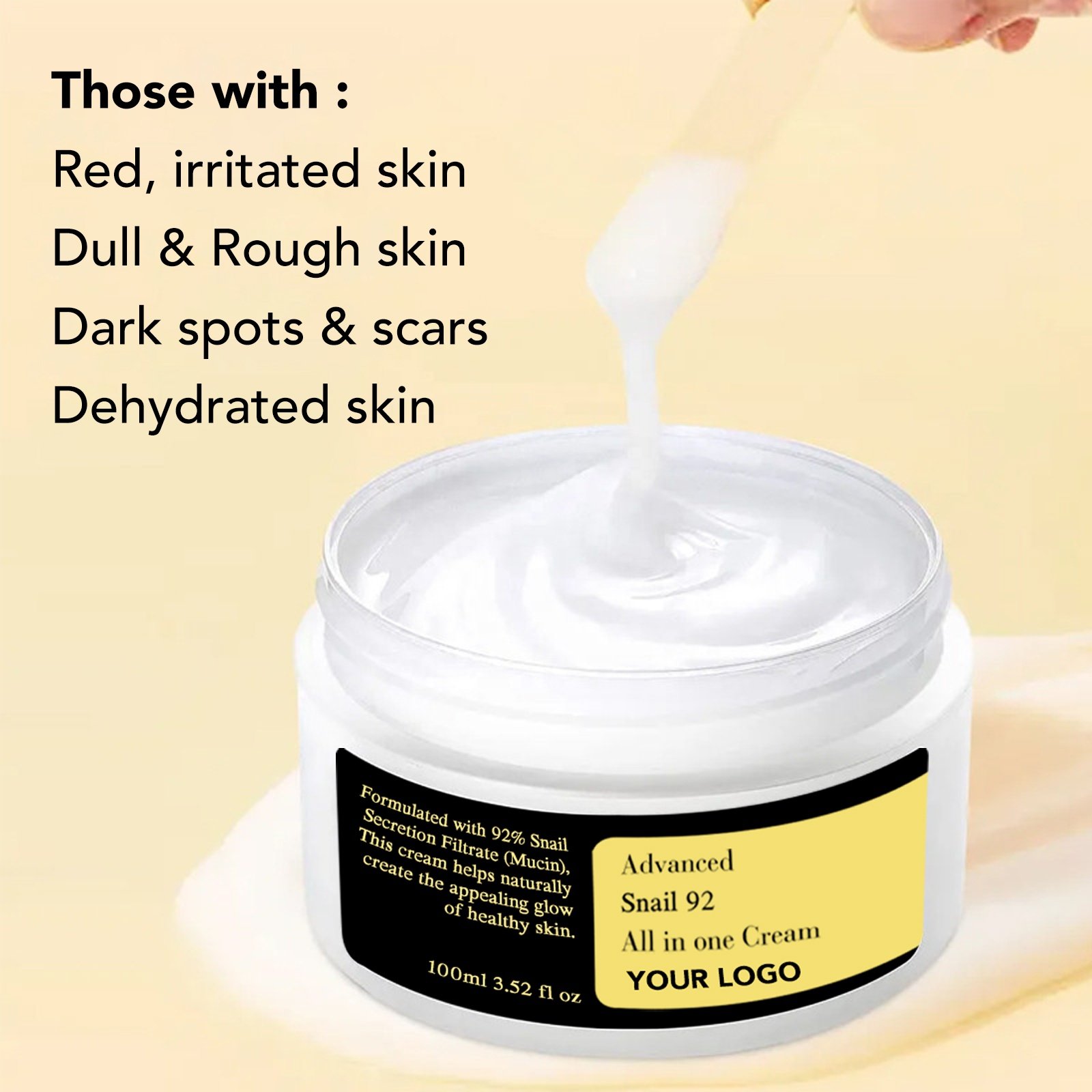 Private Label Care Cream Face Snail Mucin Moisturizer Face Cream Set Best Face Cream For Fair Skin
