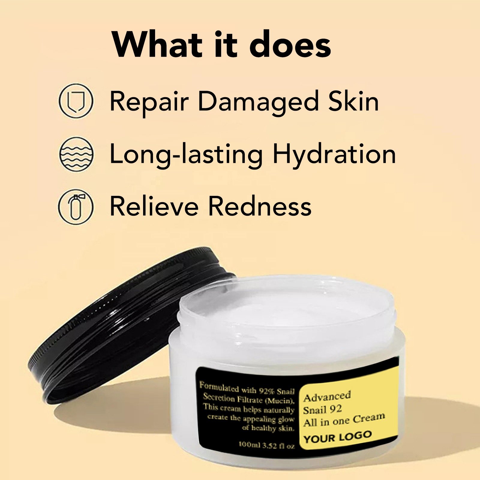 Private Label Care Cream Face Snail Mucin Moisturizer Face Cream Set Best Face Cream For Fair Skin