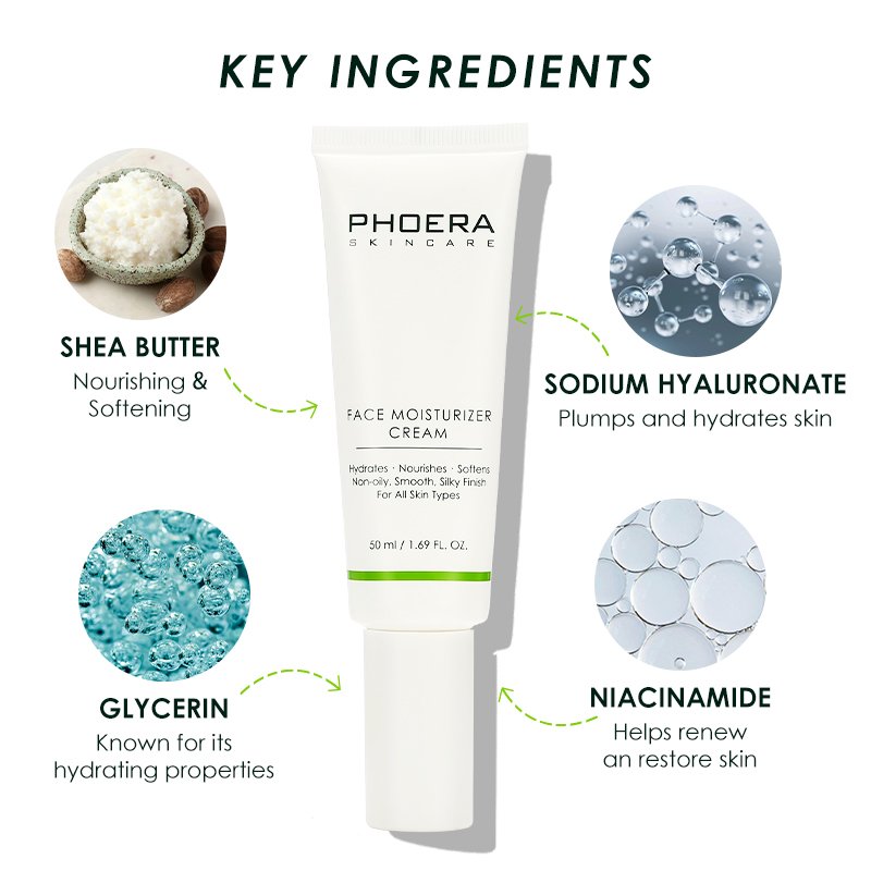 PHOERA Face Moisturizer Cream Daily Face Gel Moisturizer for Dry Skin