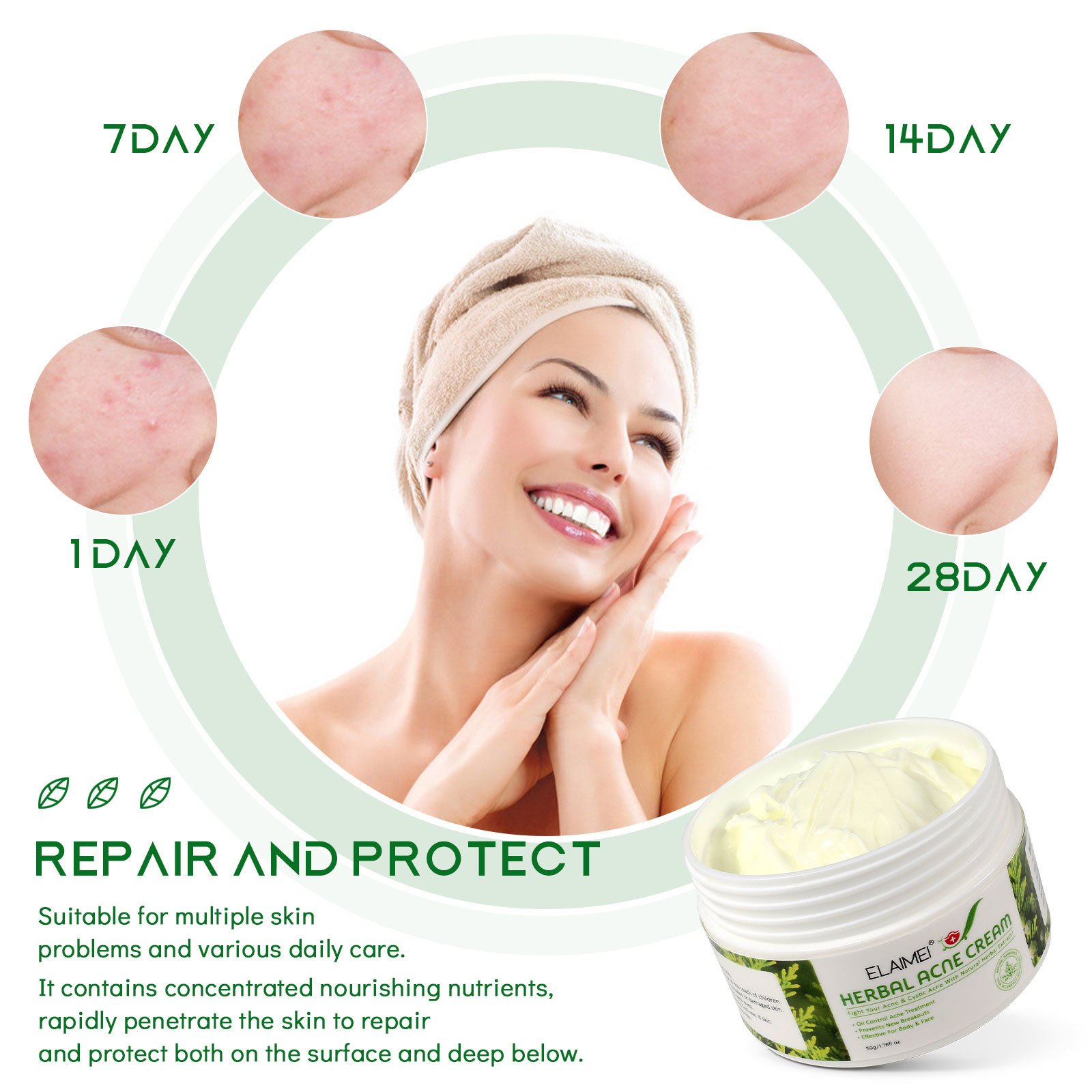 OEM Cremas Faciales Tea Tree Oil Acne Cream Soin De La Peau Face Care Moisturizing Scars Acne Remove Cream Natural Face Cream