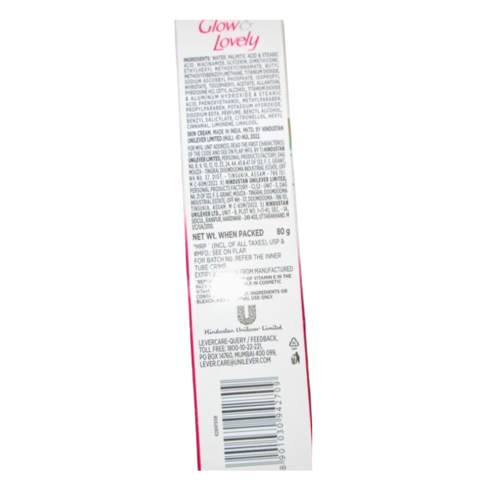 GLOW & LOVELY CREAM (INDIA DOMESTIC) 80GM X 36 ADVANCED MULTIVITAMIN (LILIAL FREE) Healthy Skin Barrier Face Cream