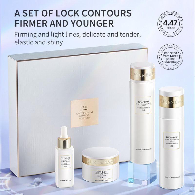 Private Label Anti Wrinkle Firming Serum Organic Natural Sheep PlacentaKorean Skin Care Set Products fro Women