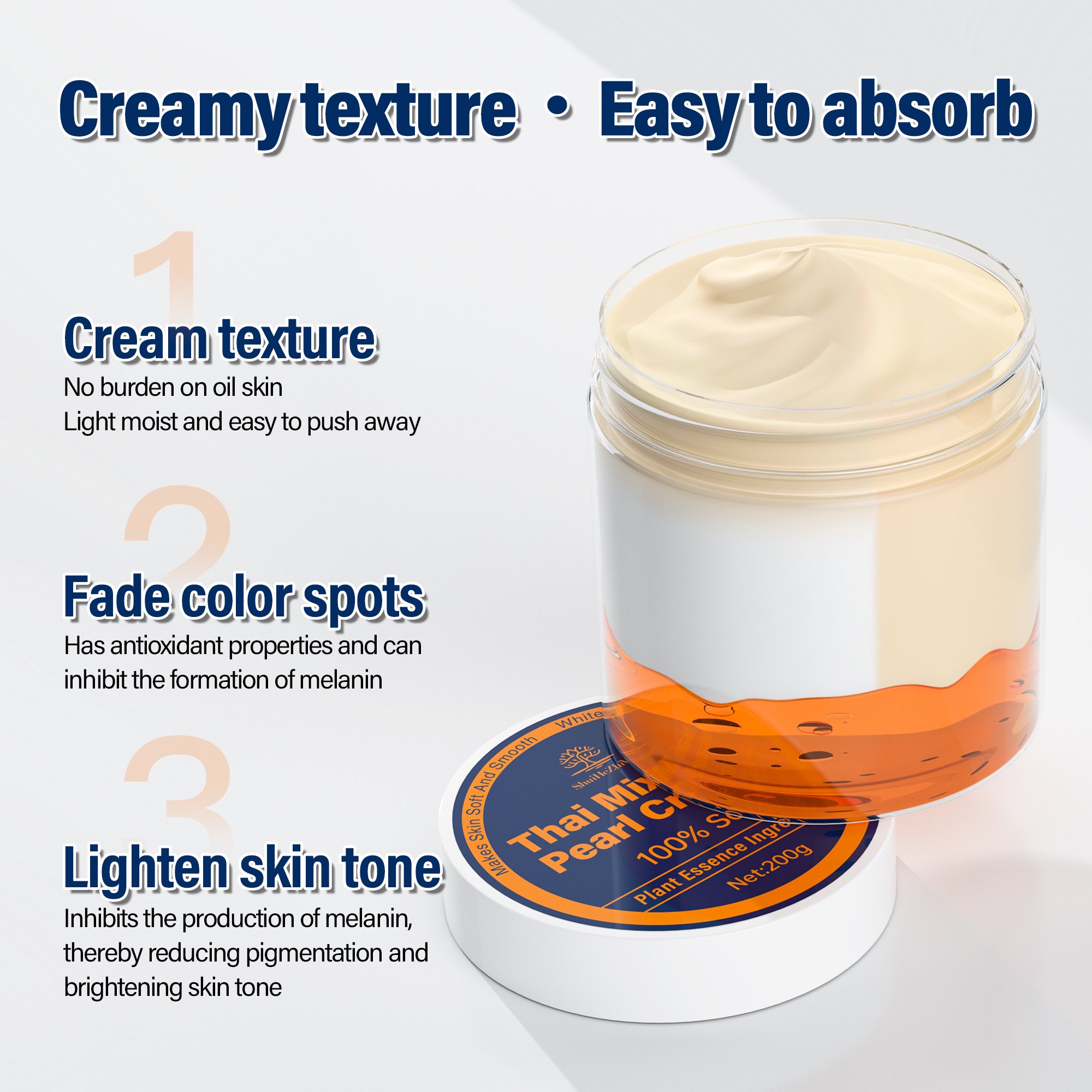 Thai Mixed Pearl Cream Instant Whitening Beauty Face Cream Nature Cream Fast Whitening Moisturizing Skin For Black Yellow Skin