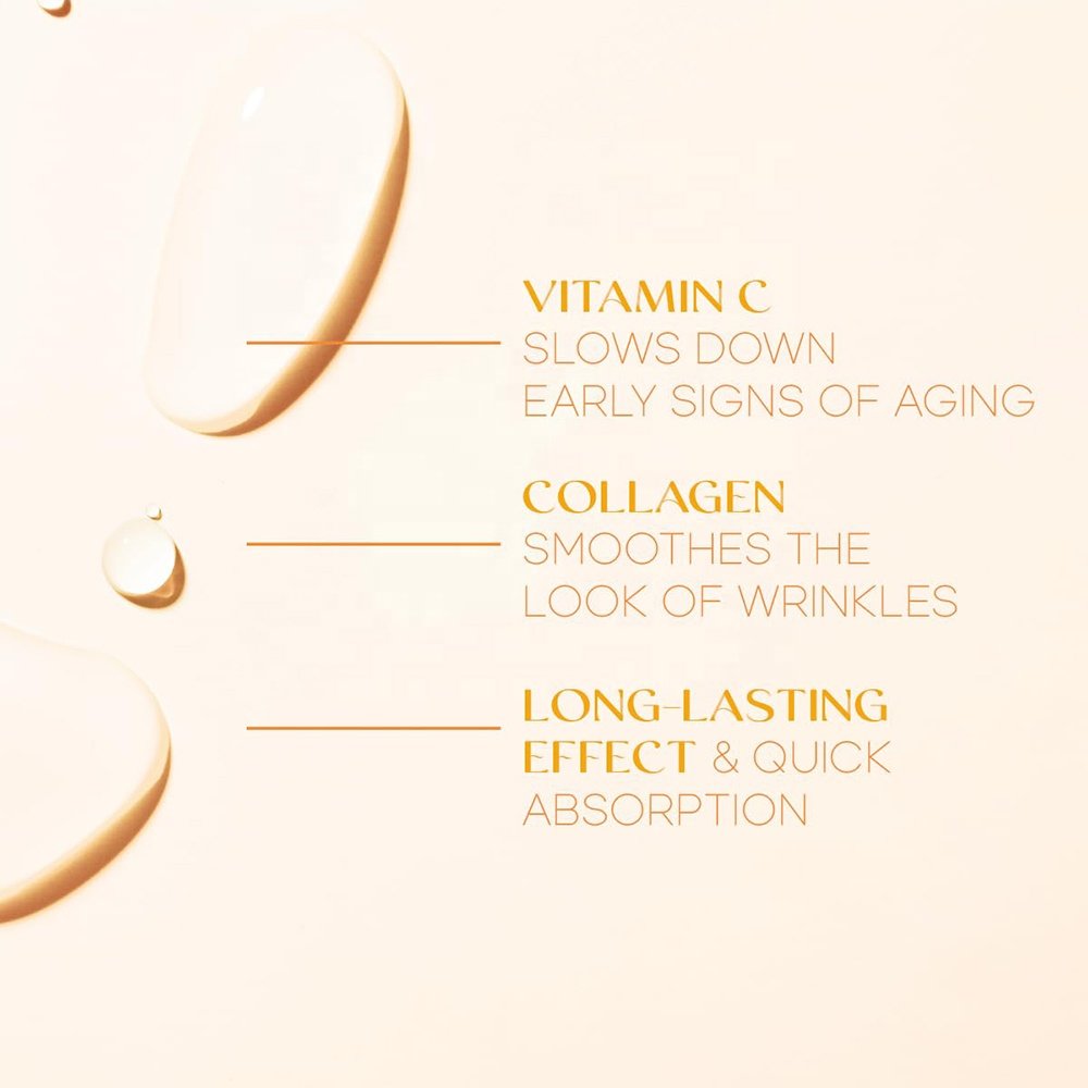 Vitamin C And Collagen Anti-Aging Face Moisturizer Skin Tightening Brightening Day Night Cream With Kojic Acid Ginseng Cactus