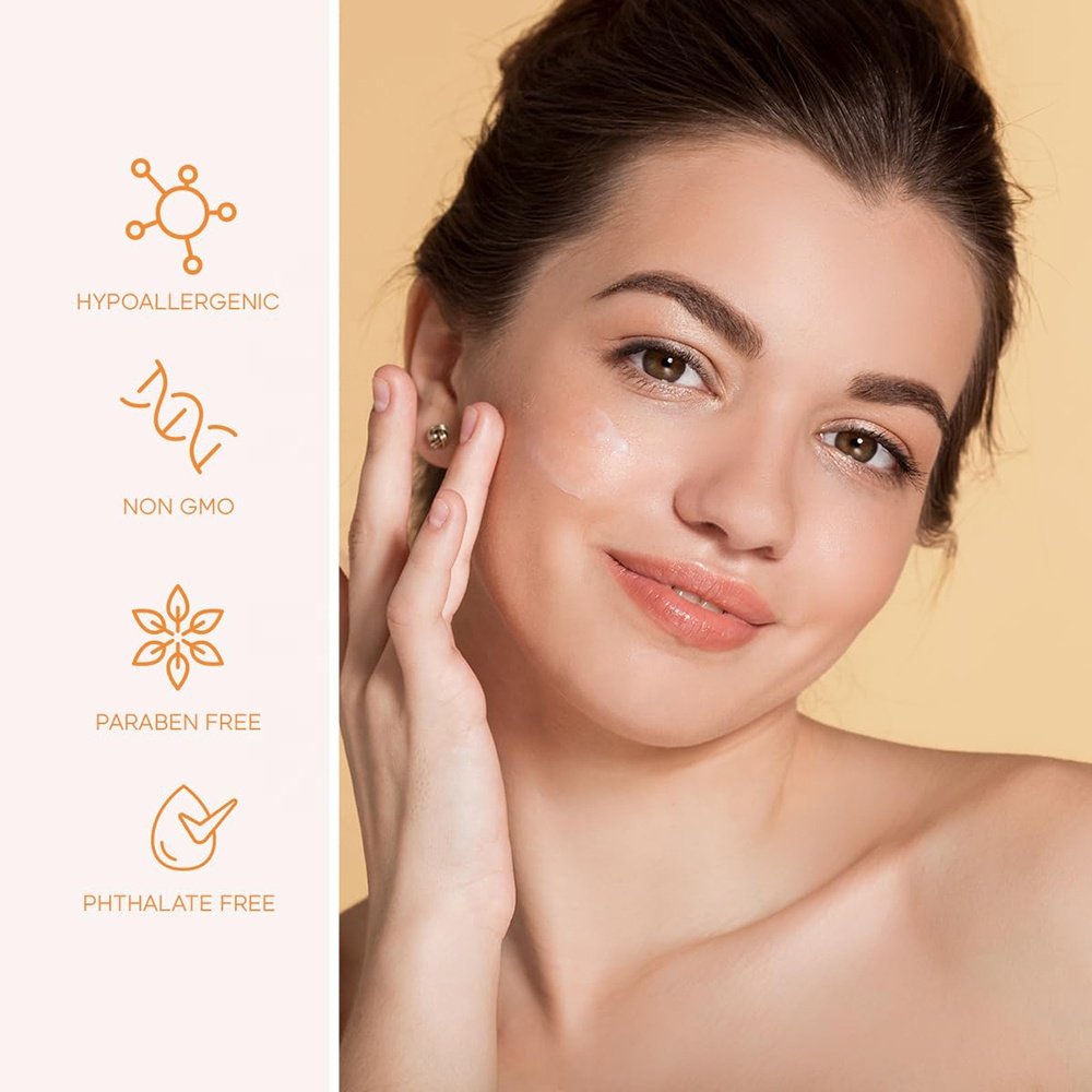 Vitamin C And Collagen Anti-Aging Face Moisturizer Skin Tightening Brightening Day Night Cream With Kojic Acid Ginseng Cactus