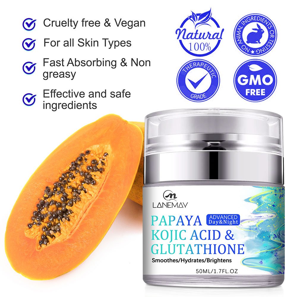 OEM Papaya Kojic Acid Glutathione Cream Brightening Firming Moisturizing Anti-Wrinkle Repair Skin Anti-Acne Face Cream