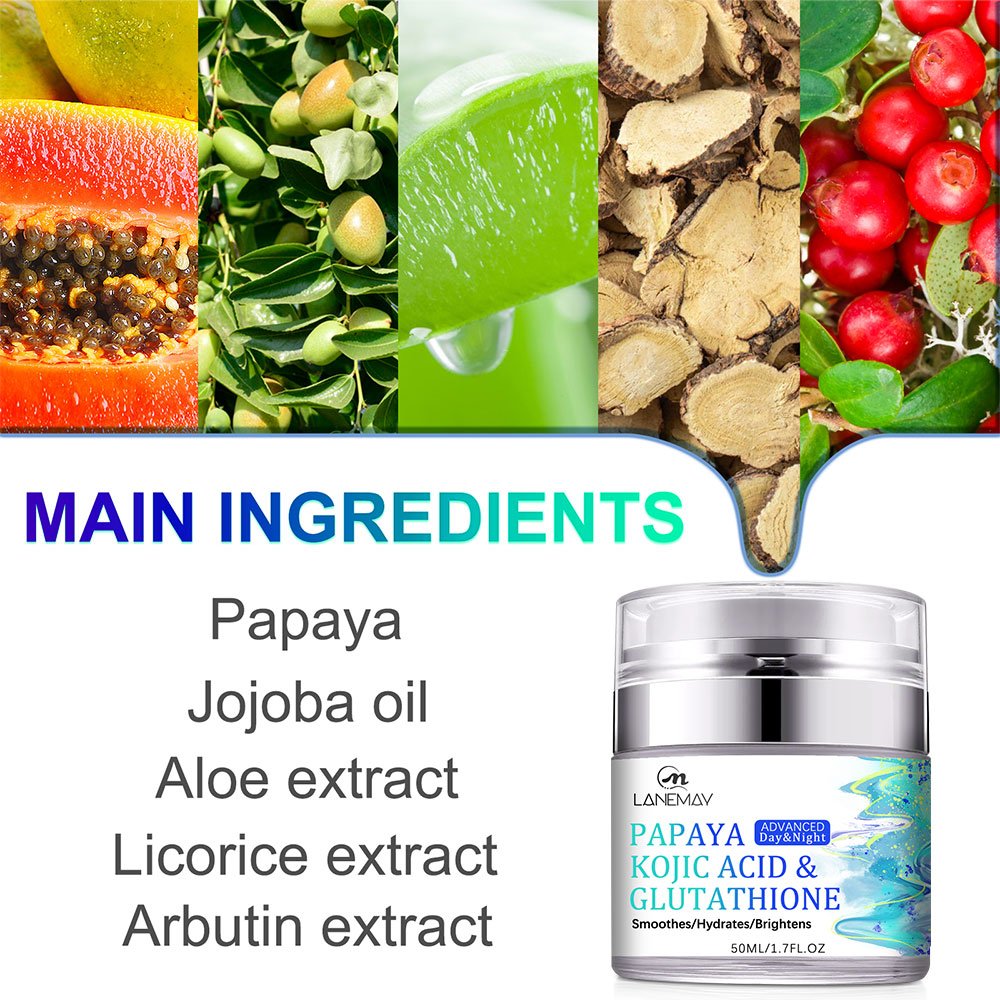OEM Papaya Kojic Acid Glutathione Cream Brightening Firming Moisturizing Anti-Wrinkle Repair Skin Anti-Acne Face Cream