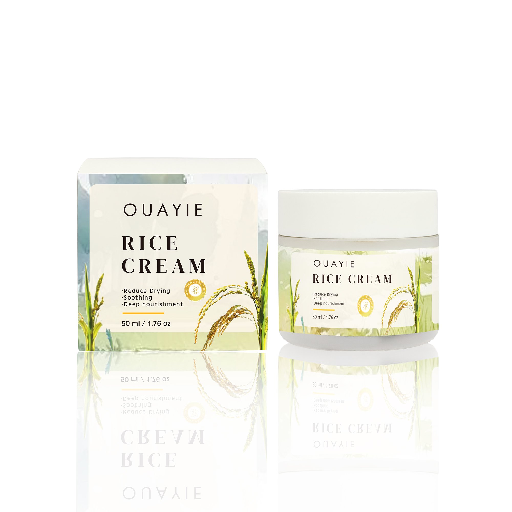 BLIW Private Label Soothing Nourishing Hydrating Improve Skin Elasticity Face Care Whitening Rice Water Rice Cream