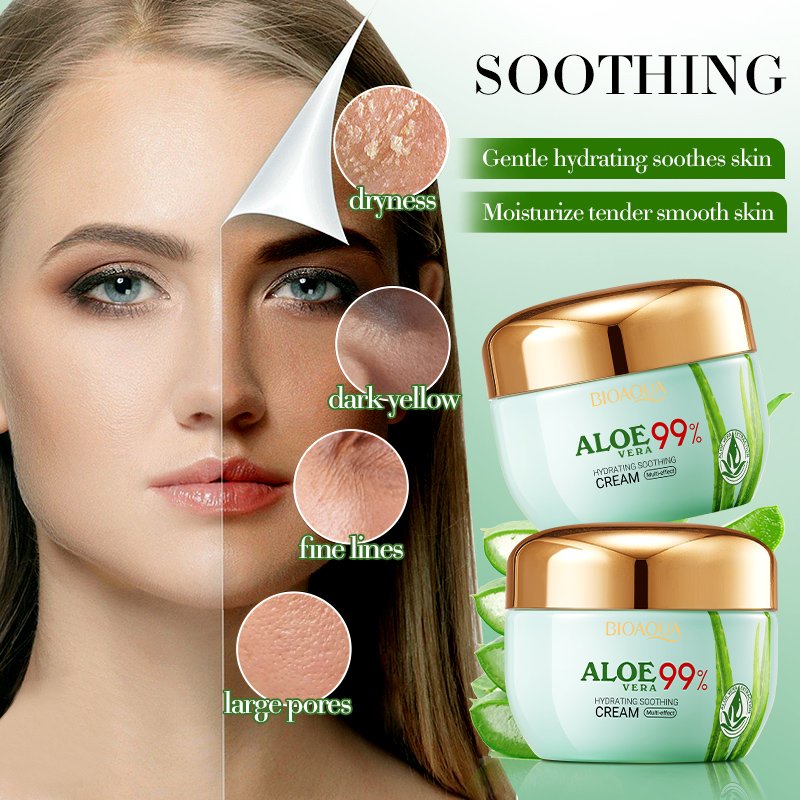OEM ODM Private Label Beauty Products BIOAQUA Aloe Vera Hydrating Soothing Facial Cream Moisturizing Repairing Face Skin