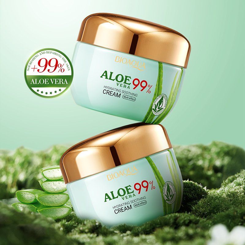 OEM ODM Private Label Beauty Products BIOAQUA Aloe Vera Hydrating Soothing Facial Cream Moisturizing Repairing Face Skin