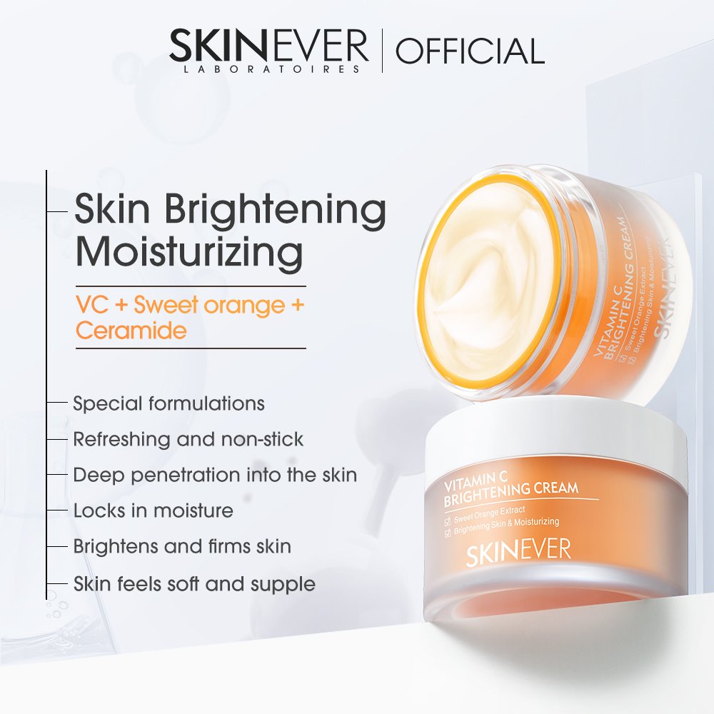 SKINEVER Vitamin C Sweet Orange Extract Non-Sticky Moisturizing Brightening Effect Skin Care Organic Aloe Vera Face Cream
